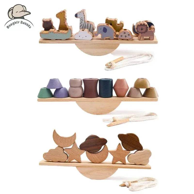 Wooden Threading Toys For Kids Montessori Blocks Hands On Learning - ToylandEU