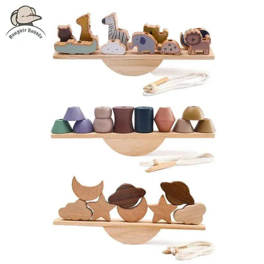  Wooden Threading Toys For Kids Montessori Blocks Safe -  ToylandEU™
