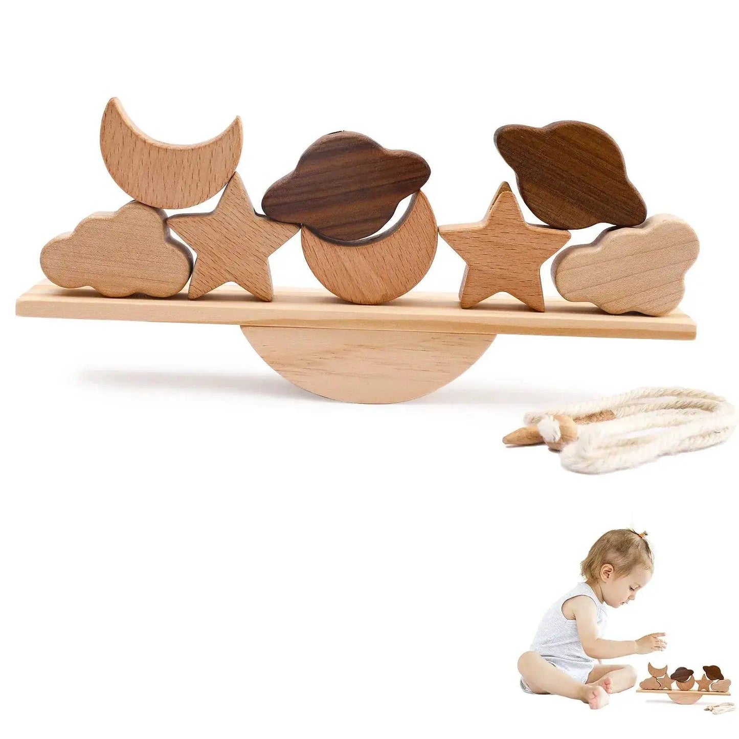  Wooden Threading Toys For Kids Montessori Blocks Safe -  ToylandEU™