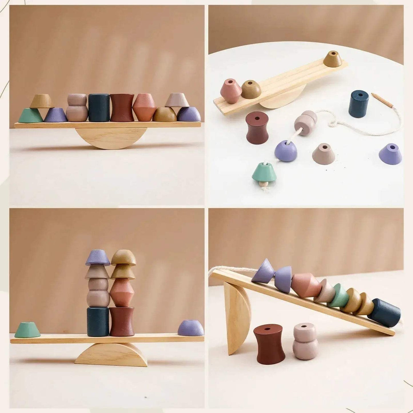  Wooden Threading Toys For Kids Montessori Blocks Safe -  ToylandEU™