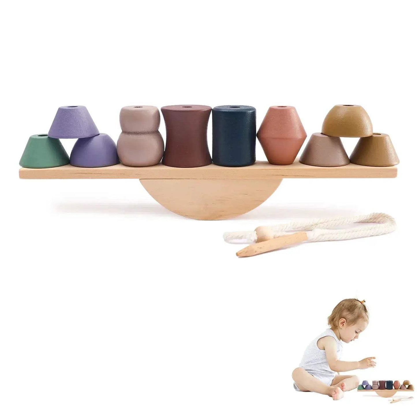  Wooden Threading Toys For Kids Montessori Blocks Safe -  ToylandEU™