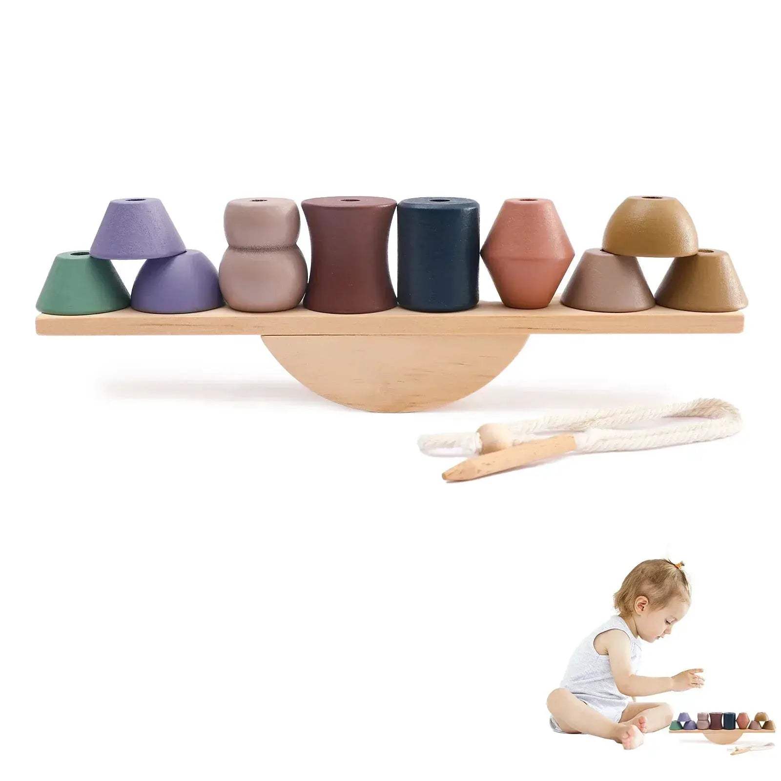  Wooden Threading Toys For Kids Montessori Blocks Safe -  ToylandEU™