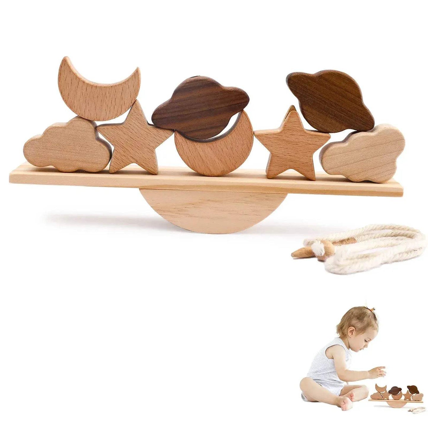  Wooden Threading Toys For Kids Montessori Blocks Safe -  ToylandEU™
