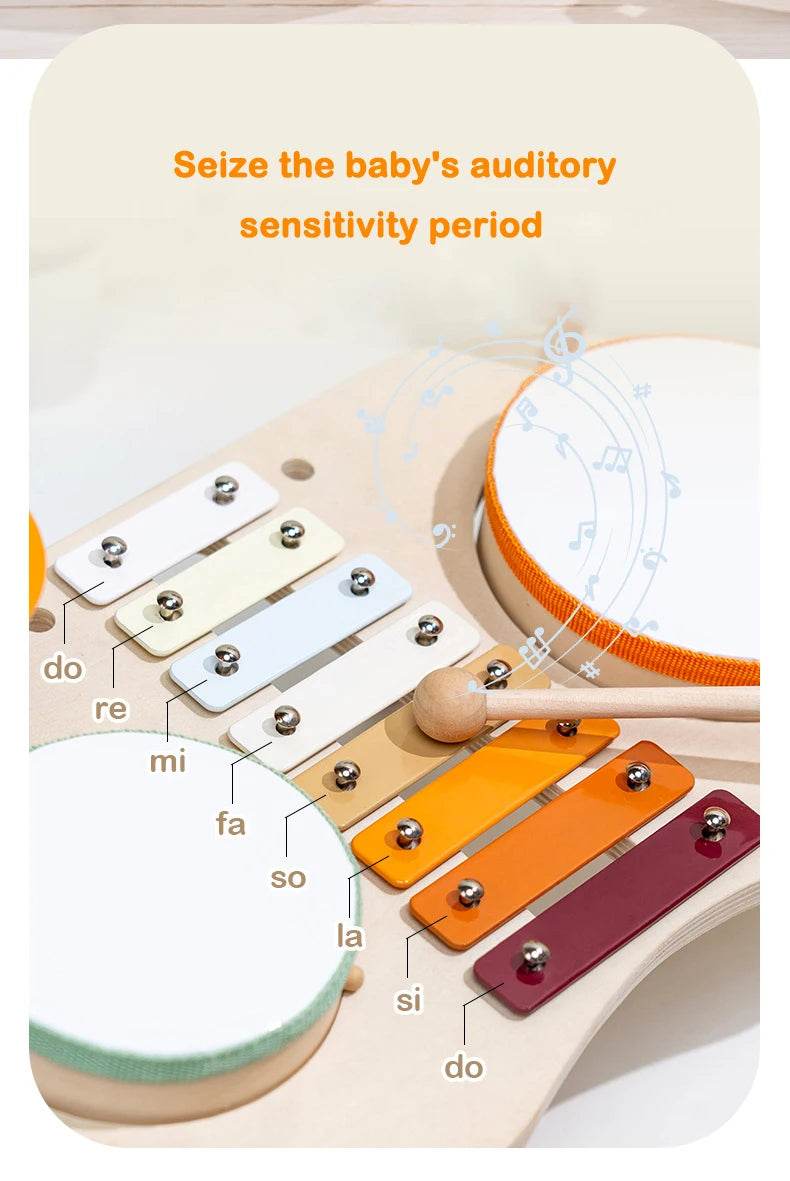 Kids Drum Set For Toddler Musical Instrument Toys Montessori Wooden Percussion Drum Sensory Xylophone Kit Educational Toys - ToylandEU