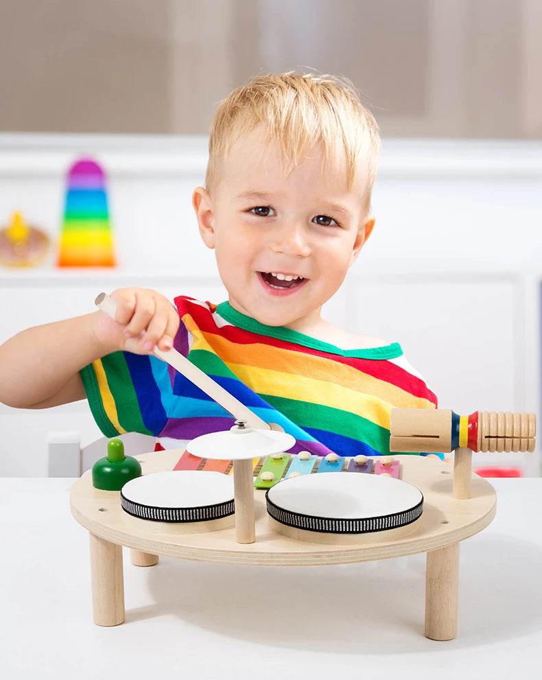 Kids Drum Set For Toddler Musical Instrument Toys Montessori Wooden Percussion Drum Sensory Xylophone Kit Educational Toys - ToylandEU