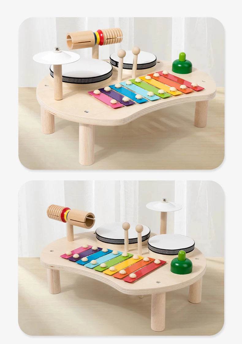 Kids Drum Set For Toddler Musical Instrument Toys Montessori Wooden Percussion Drum Sensory Xylophone Kit Educational Toys - ToylandEU