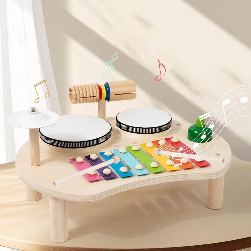 Kids Drum Set For Toddler Musical Instrument Toys Montessori Wooden Percussion Drum Sensory Xylophone Kit Educational Toys - ToylandEU