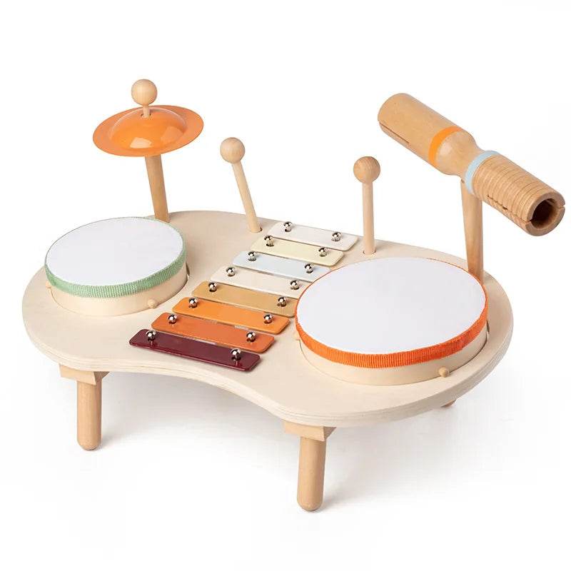 Kids Drum Set For Toddler Musical Instrument Toys Montessori Wooden Percussion Drum Sensory Xylophone Kit Educational Toys - ToylandEU