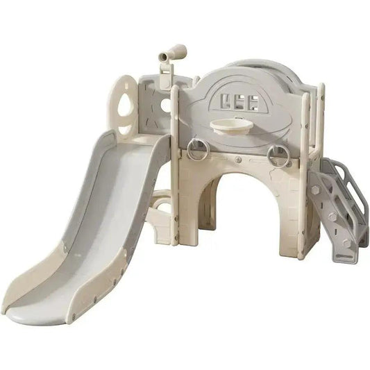  Wooden Toddler Playset Slide Climber with Hoop Storage -  ToylandEU™
