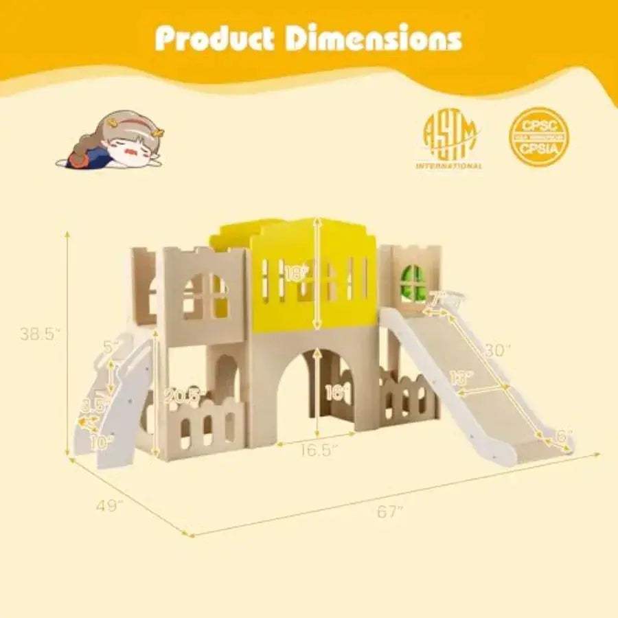 Wooden Toddler Slide 7-In-1 Climber Playset For Active Indoor Fun - ToylandEU