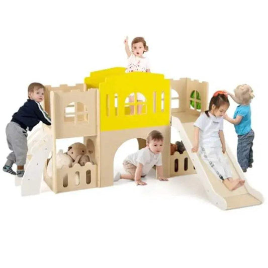  Wooden Toddler Slide 7 In 1 Climber Playset Indoor Fun -  ToylandEU™