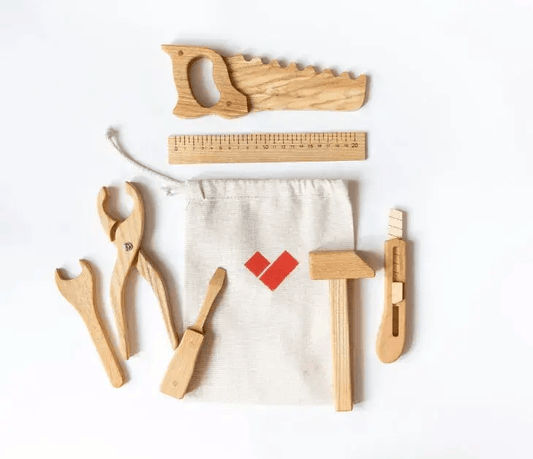 Wooden Tool Kit For Toddlers Handcrafted Pretend Tools -  ToylandEU™