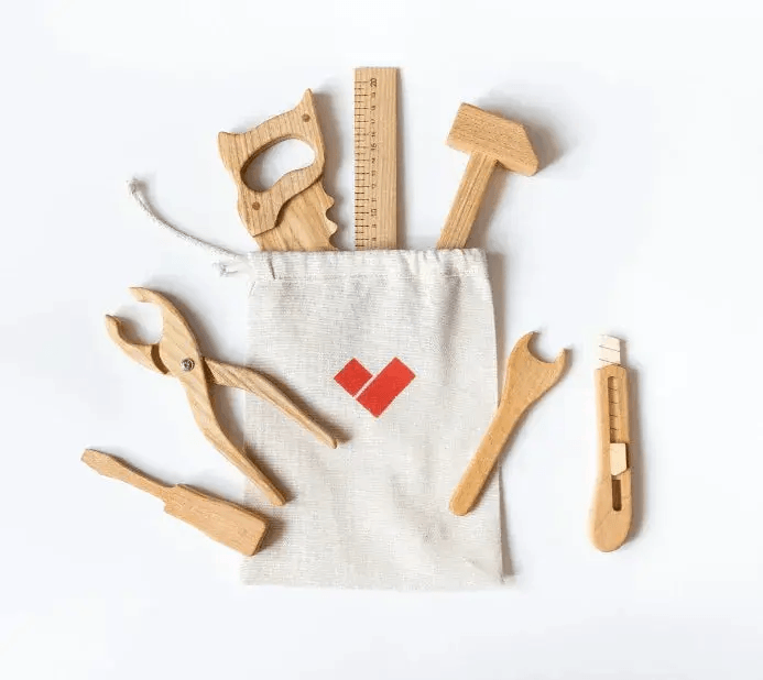  Wooden Tool Kit For Toddlers Handcrafted Pretend Tools -  ToylandEU™