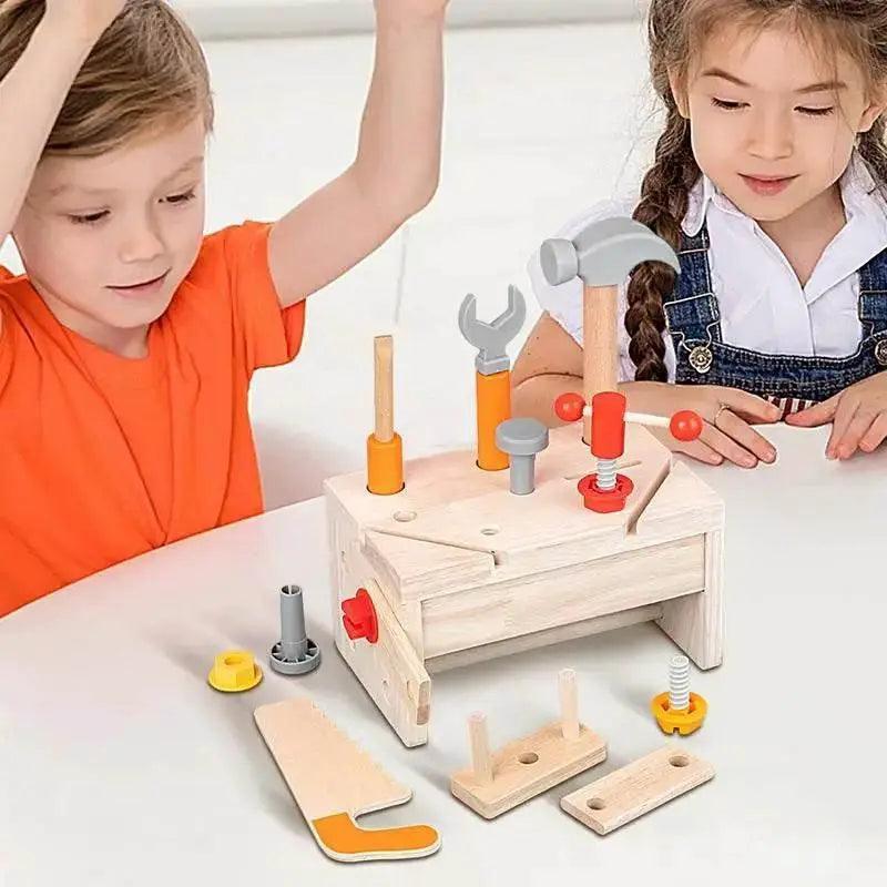  Kids' 16-Piece Wooden Tool Set Montessori Inspired Construction Play Set With Storage Box -  ToylandEU™