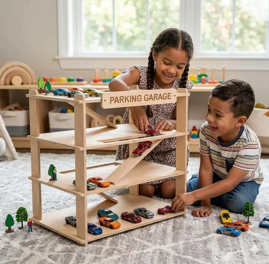 Wooden Toy Car Storage Unit For Creative Play Sturdy -  ToylandEU™