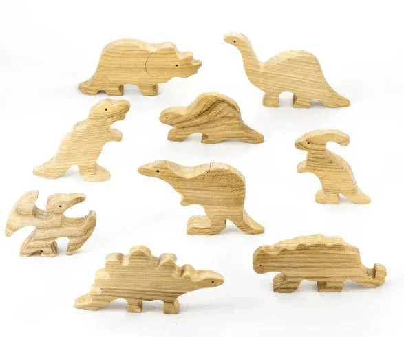  Wooden Dinosaur Cutouts Natural Set For Creative Play -  ToylandEU™