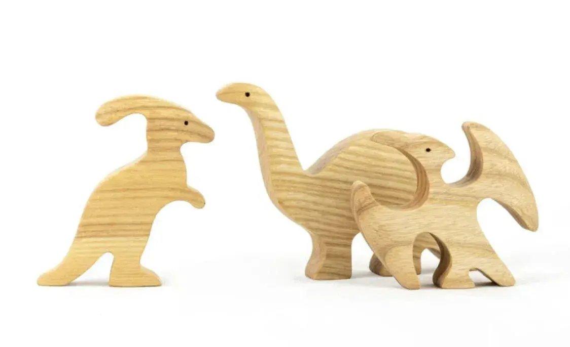  Wooden Dinosaur Cutouts Natural Set For Creative Play -  ToylandEU™