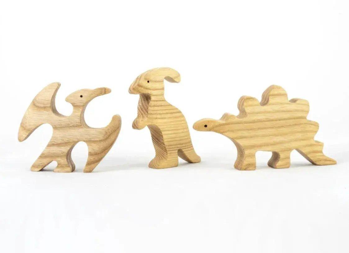  Wooden Dinosaur Cutouts Natural Set For Creative Play -  ToylandEU™