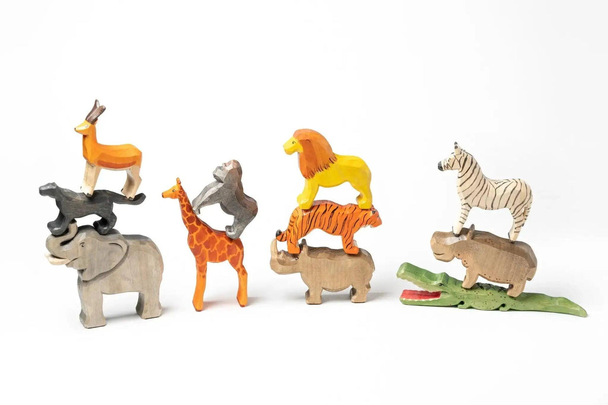 Wooden Safari Animals Toys -  ToylandEU™