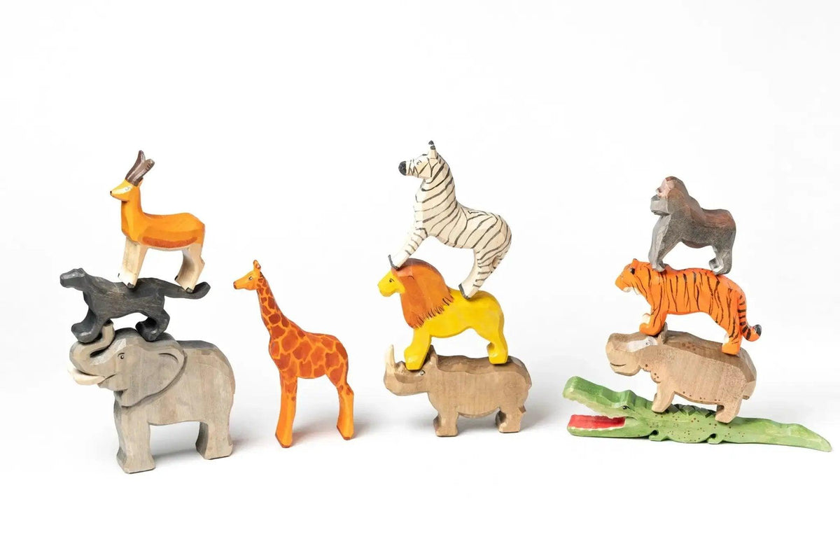  Wooden Safari Animals Toys -  ToylandEU™