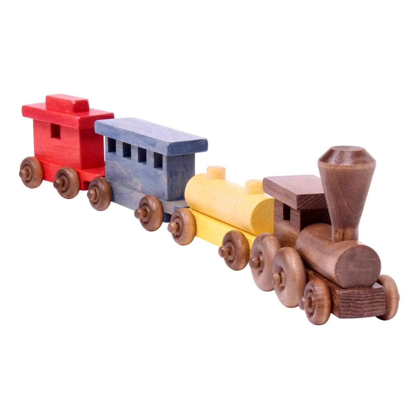 Wooden Toy Train Play Set, 24" Long, Kid-Safe Finish, Amish-Made - ToylandEU
