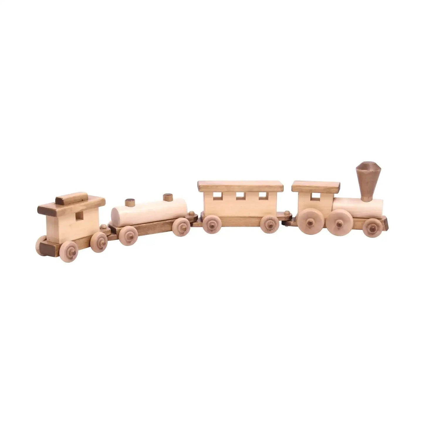 Wooden Toy Train Play Set, 24" Long, Kid-Safe Finish, Amish-Made - ToylandEU