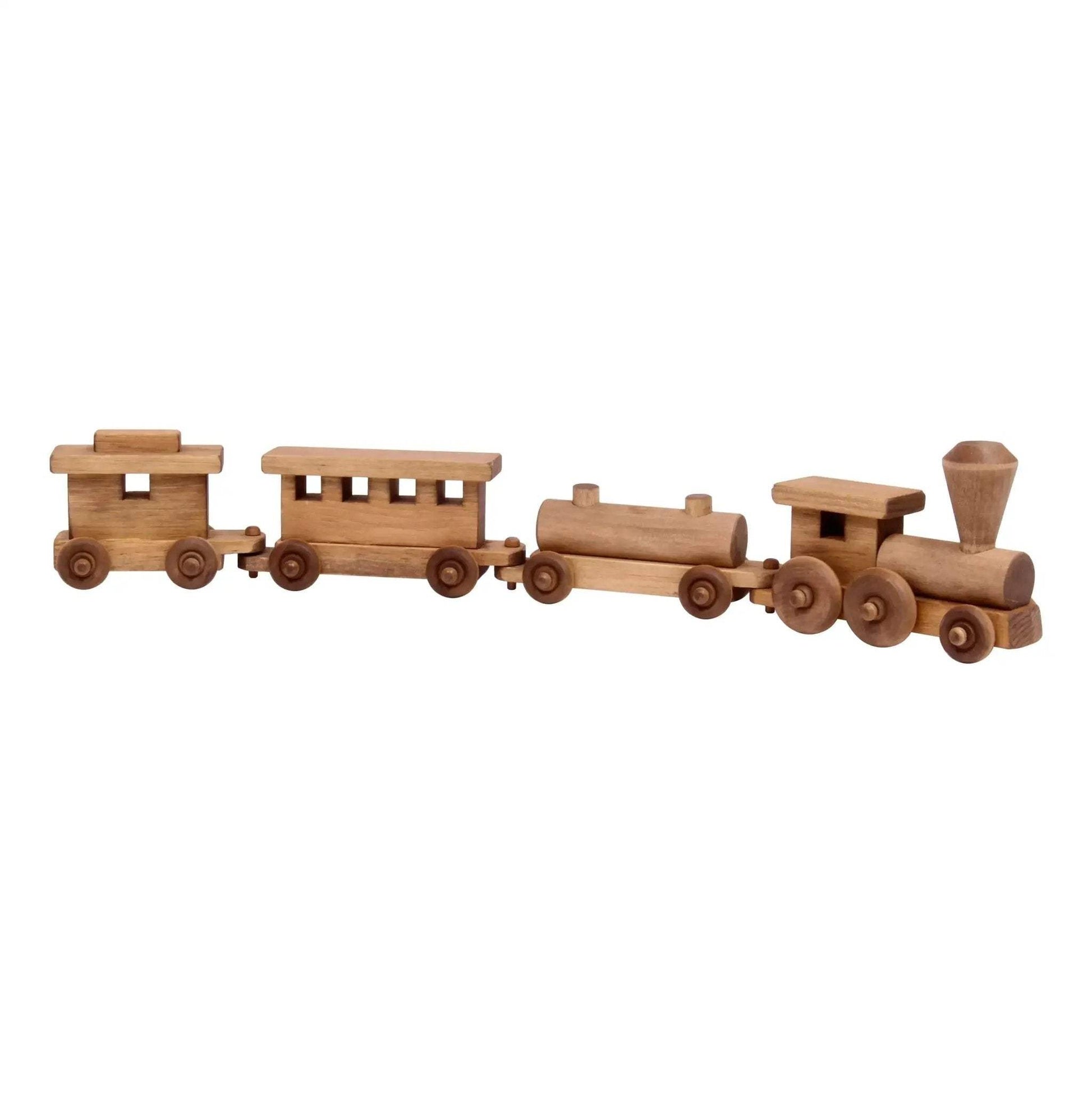 Wooden Toy Train Play Set, 24" Long, Kid-Safe Finish, Amish-Made - ToylandEU