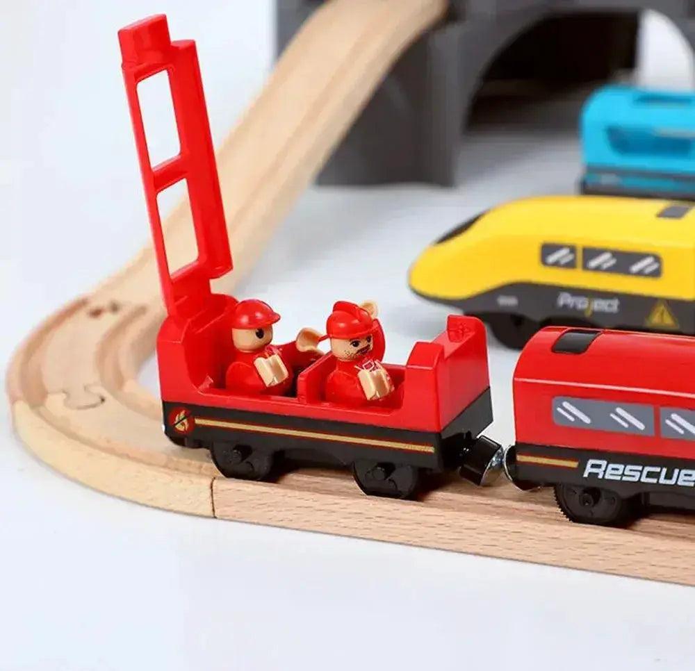  Wooden Train Set Electric Engine Premium Kids Gift -  ToylandEU™