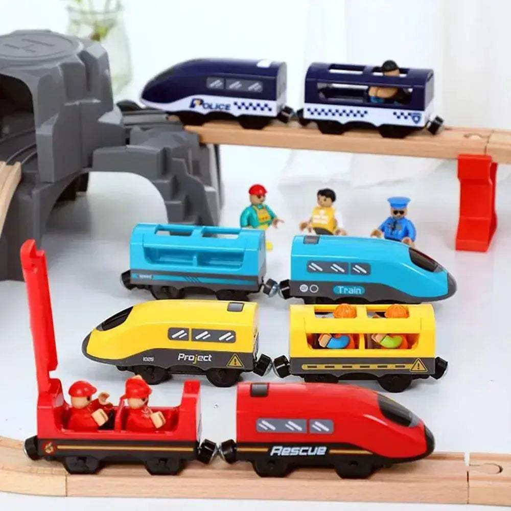 Wooden Train Set With Electric Engine For Kids Gift - ToylandEU