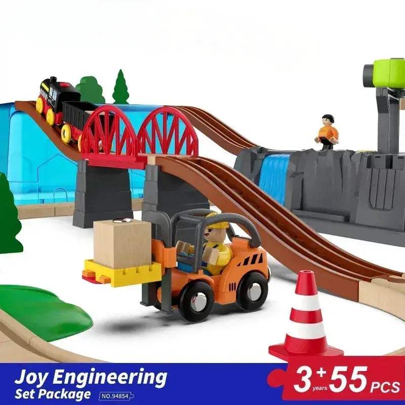 Wooden Train Set With Magnetic Tracks And DIY Build - ToylandEU