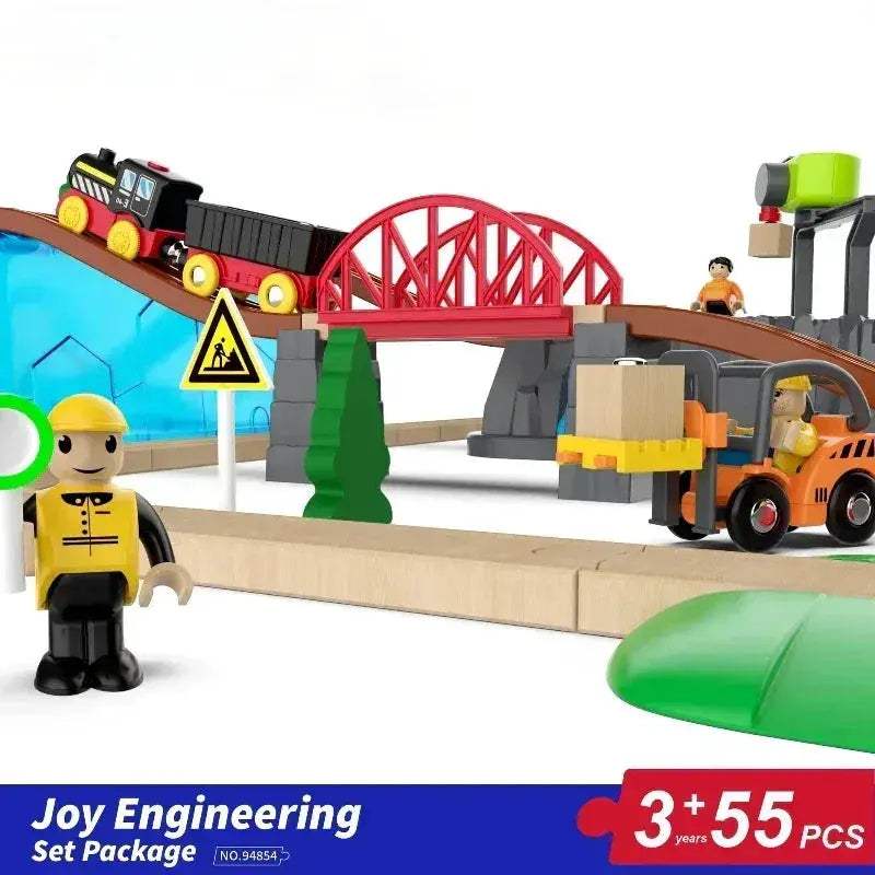 Wooden Train Set With Magnetic Tracks And DIY Build - ToylandEU
