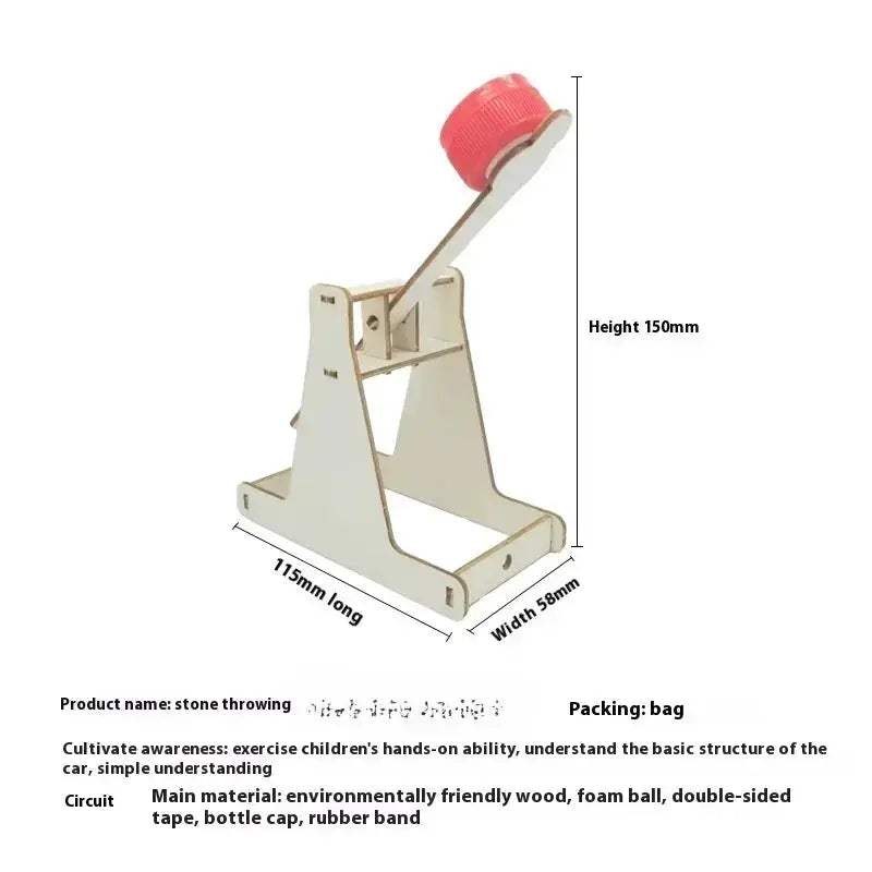 Wooden Trebuchet Catapult Kit For Kids DIY Science Educational Toy - ToylandEU