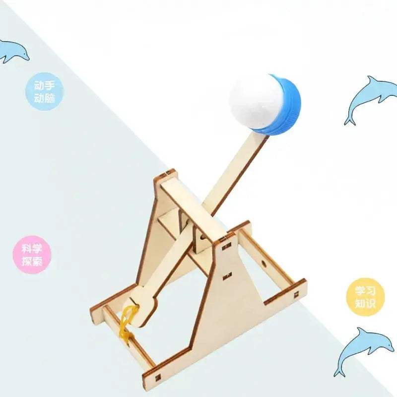 Wooden Trebuchet Catapult Kit For Kids DIY Science Educational Toy - ToylandEU