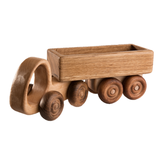 Wooden Truck Handcrafted With Moving Wheels And Detachable Carrier - ToylandEU