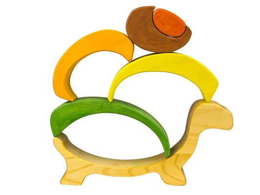 Wooden Turtle Puzzle Stackable Blocks For Kids Learning - ToylandEU