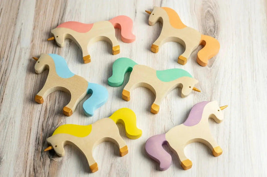  Wooden Unicorn Toy Handmade Safe Water Based Paint -  ToylandEU™