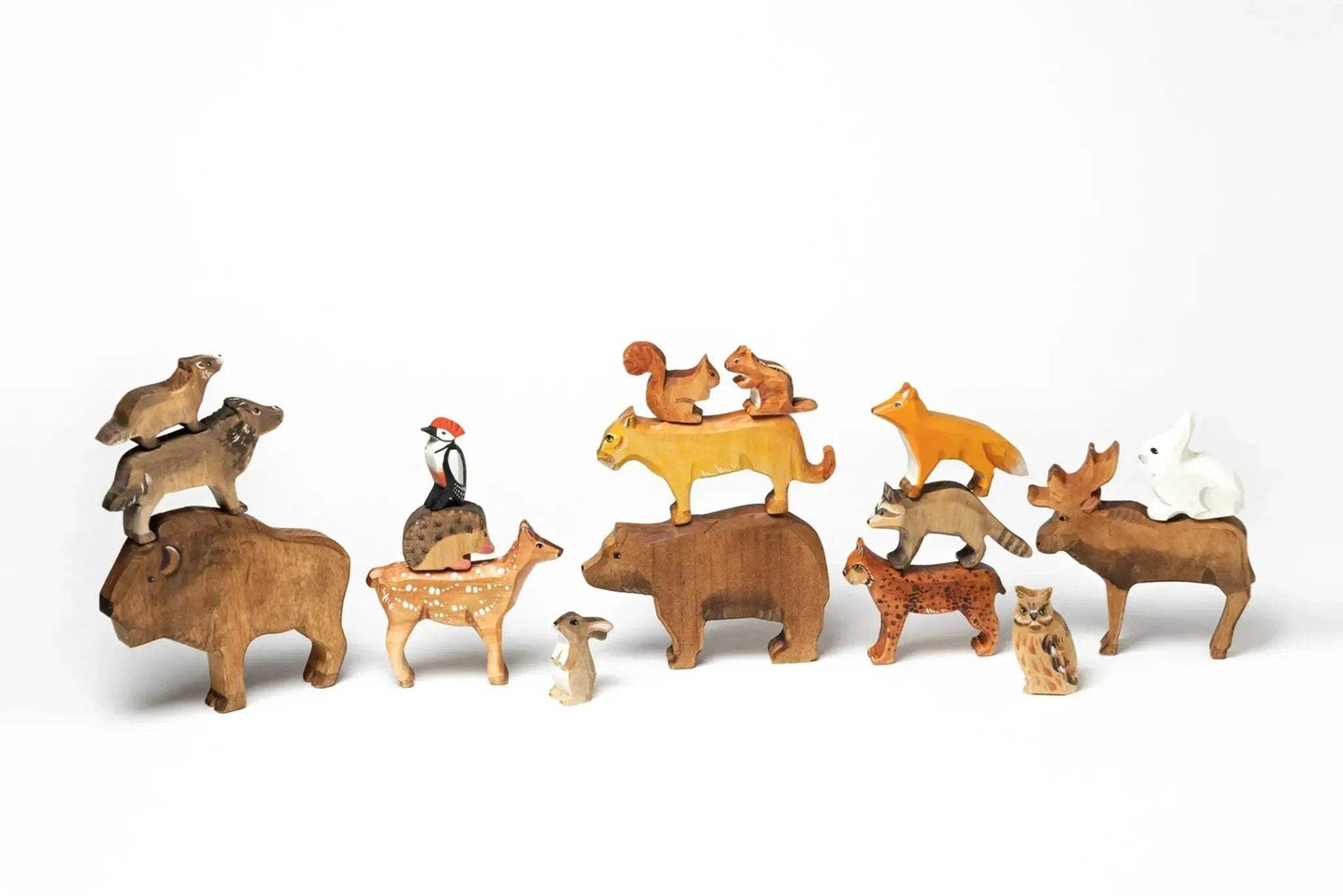 Wooden Woodland Animals Set for Creative Play and Learning - ToylandEU
