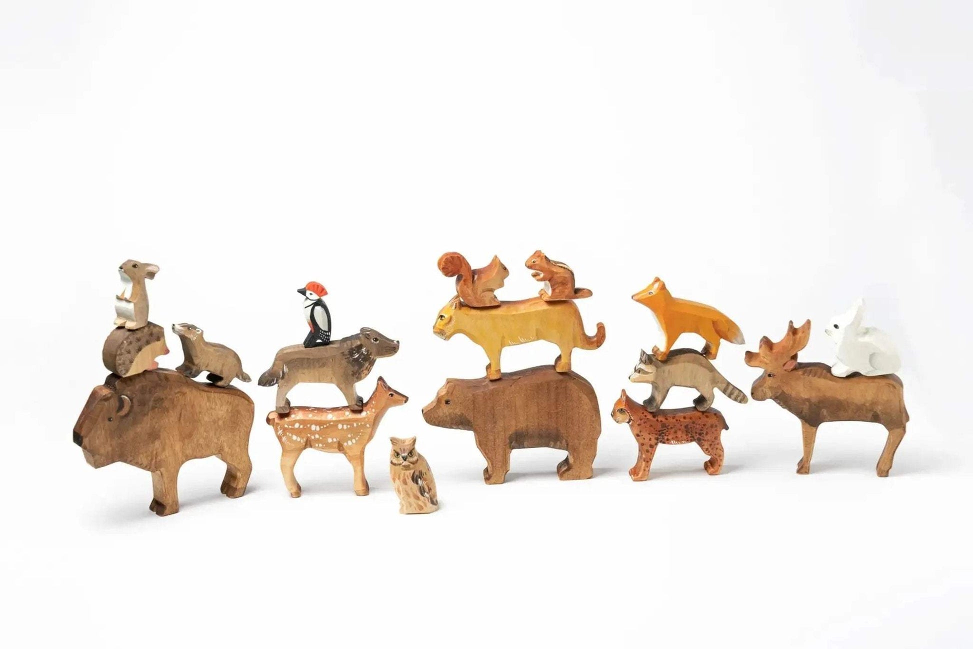 Wooden Woodland Animals Set for Creative Play and Learning - ToylandEU