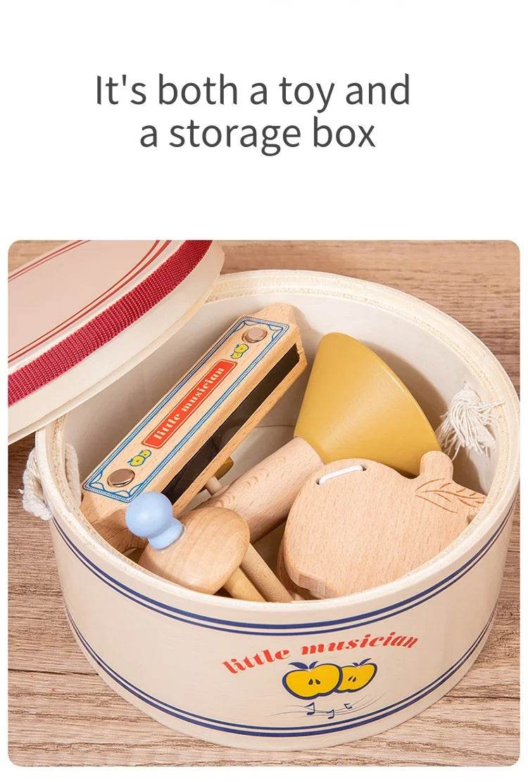 Wooden Xylophone Drum Set For Toddlers Montessori Baby Musical Instruments Toys Drum Set Percussion Instruments Musical Toys - ToylandEU