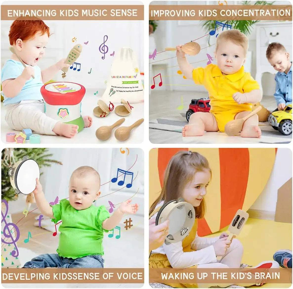 Wooden Xylophone Toy For Toddlers Educational Montessori Music Instrument - ToylandEU