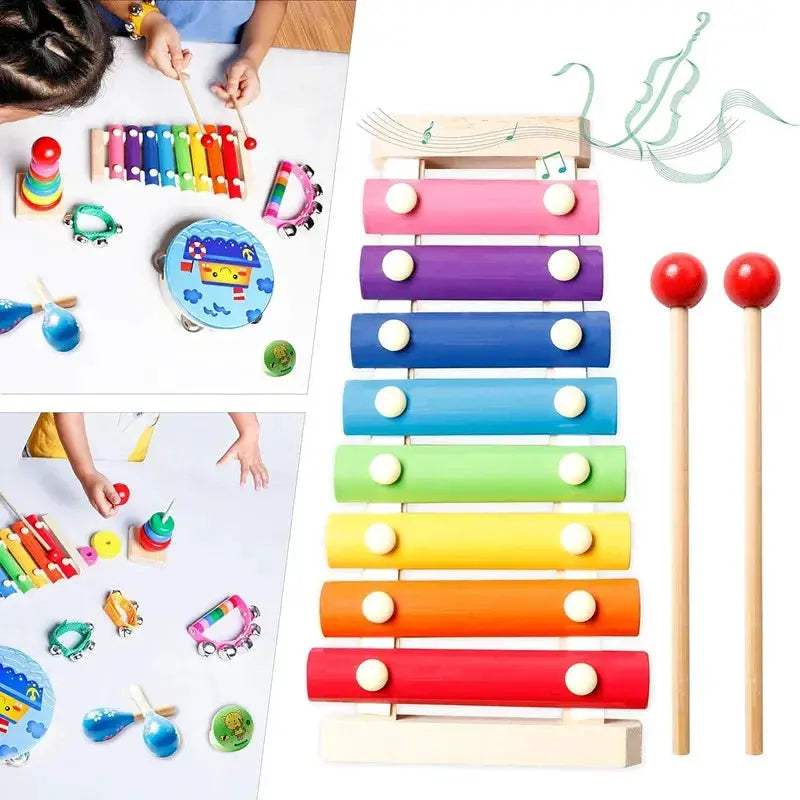 Wooden Xylophone Toy For Toddlers Educational Montessori Music Instrument - ToylandEU
