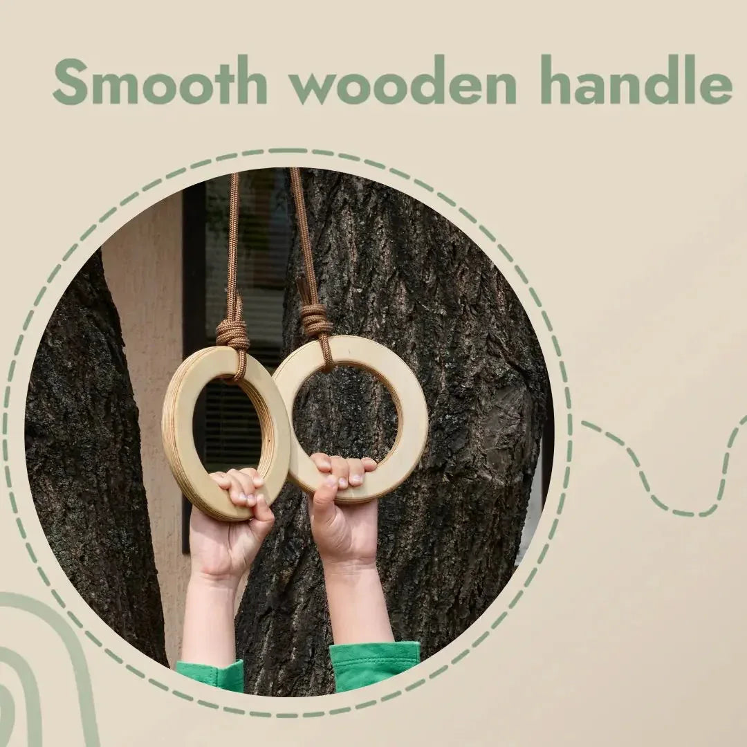 Wooden Gymnastic Rings For Kids Strength And Active Play - ToylandEU