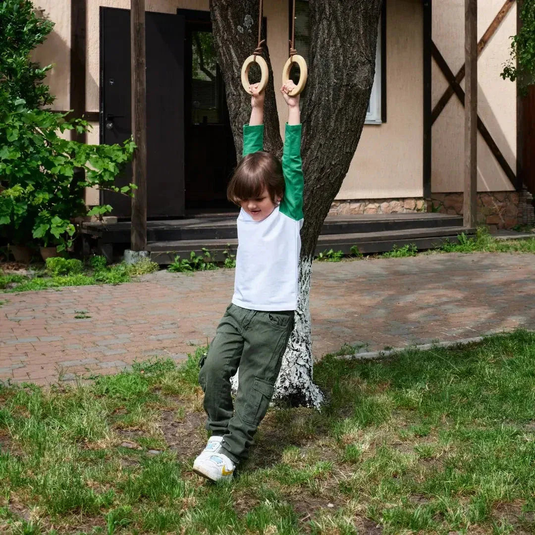 Wooden Gymnastic Rings For Kids Strength And Active Play - ToylandEU