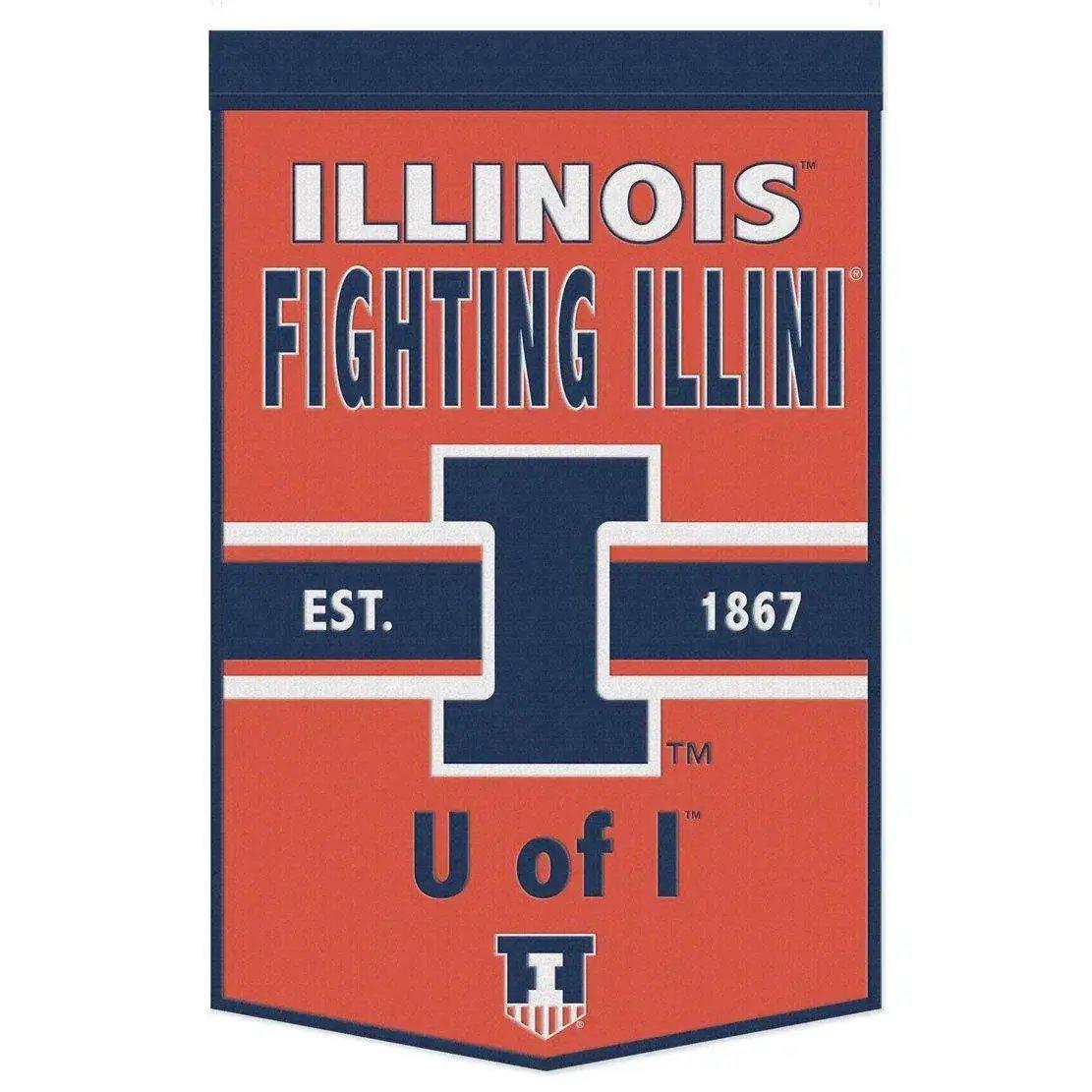  Illinois Fighting Illini Wool Banner 24x38 Dynasty Slogan -  ToylandEU™