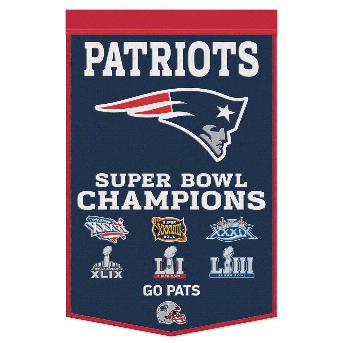  New England Patriots Wool Banner 24x38 Dynasty Champ Design -  ToylandEU™
