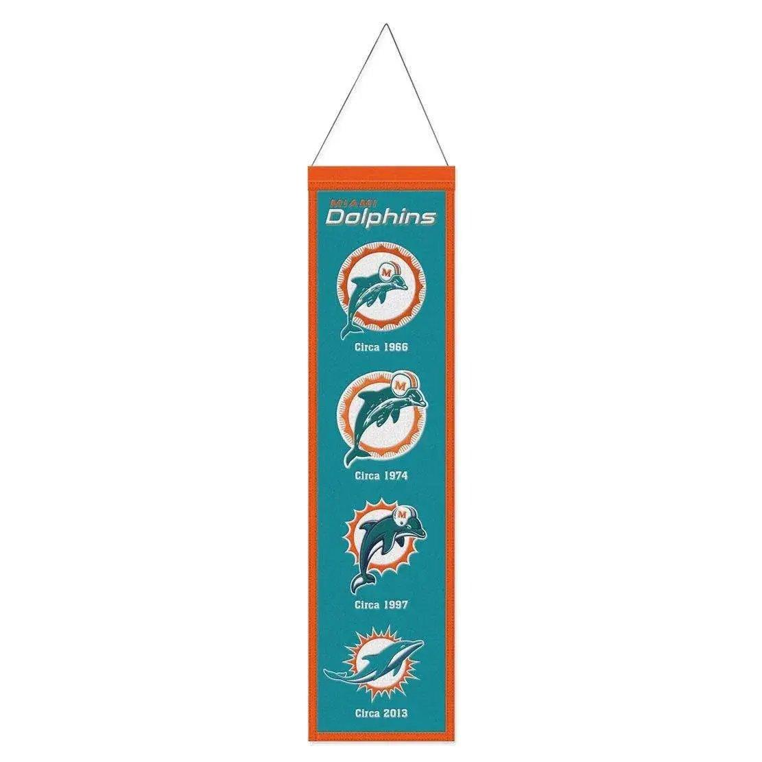  Miami Dolphins Wool Banner 8x32 Heritage Evolution Design -  ToylandEU™