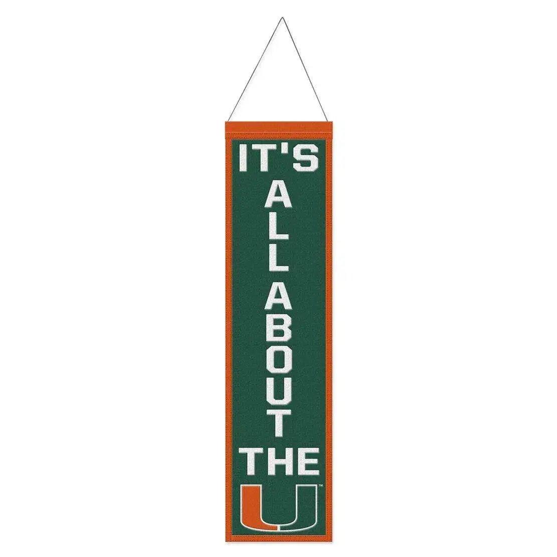  Miami Hurricanes Wool Banner 8x32 Heritage Slogan Design -  ToylandEU™