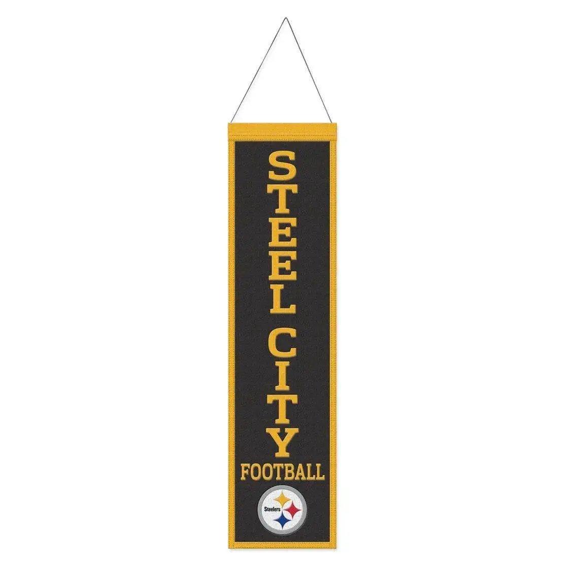  Pittsburgh Steelers Wool Banner 8x32 Heritage Slogan Design -  ToylandEU™