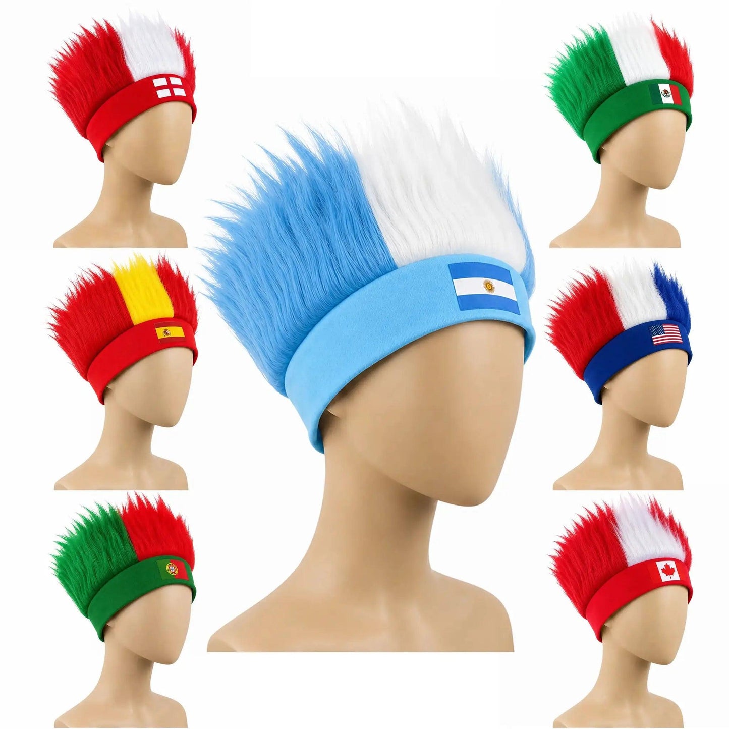  World Cup Wig With Team Logos And Flag Colors Premium -  ToylandEU™
