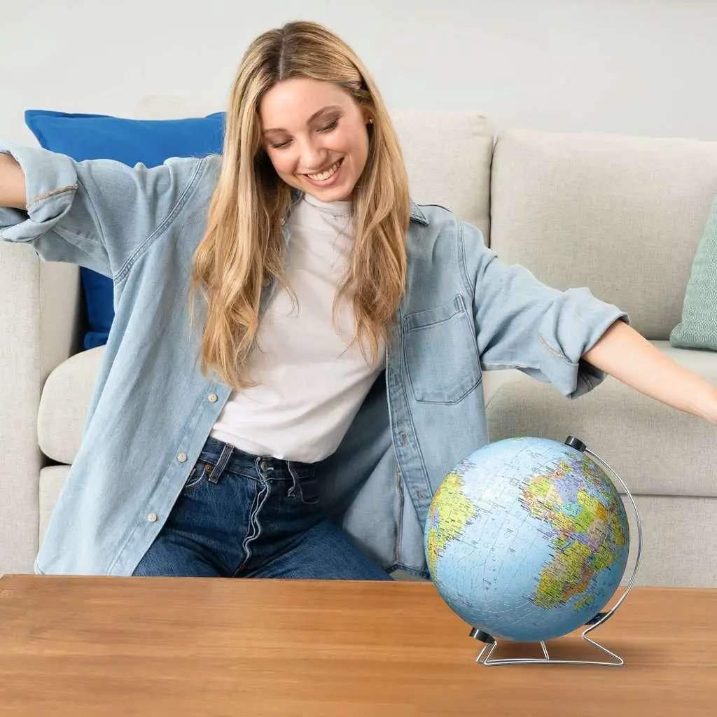 Educational 3D World Globe Puzzle With Rotating Stand - ToylandEU